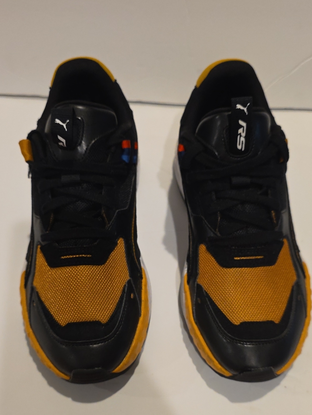 Rare Men's Black & Gold Yellow Racing-Inspired Sneakers BMW RS M SERIES Size 10 - Picture 6 of 16